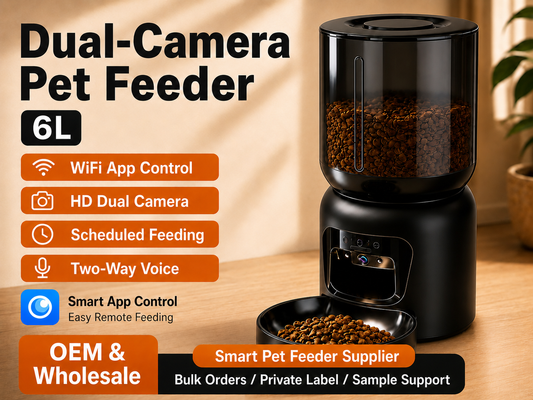 Smart Automatic Pet Feeder with Camera 6L WiFi Control