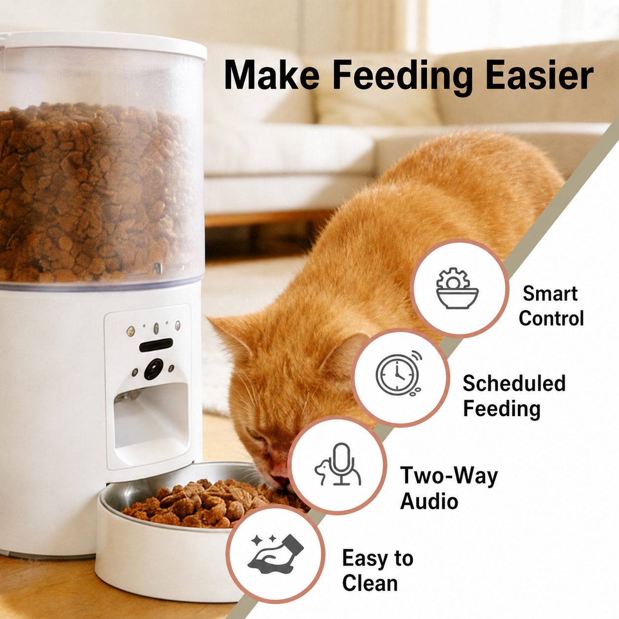 Smart Pet Feeder with Camera 4L WiFi APP Remote Control